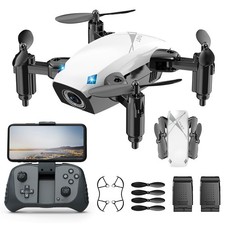 Drones for Kids with Camera, Mini RC Quadcopter Toy Foldable White 