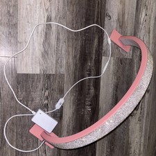 Nail Desk Light Half Moon Desk Lamp, Jeweled Adjustable Brightness light Pink 