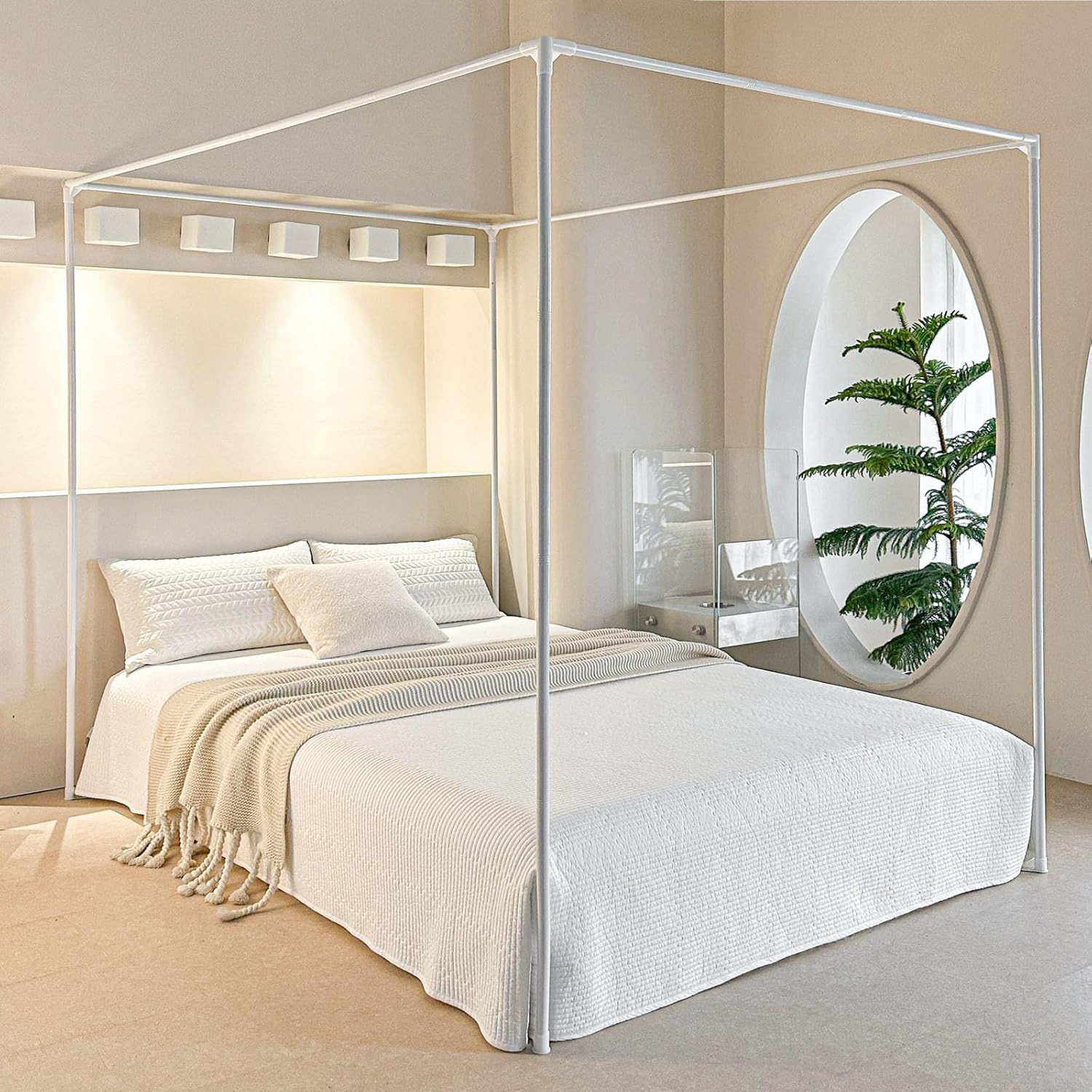 Bed Frame Posts - Sturdy Metal For Bedroom Upgrade (white)