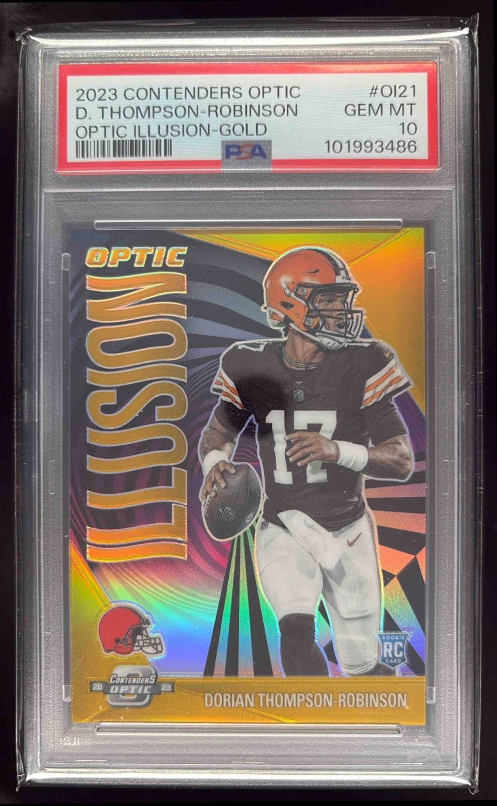 Dorian Thompson-Robinson Panini Contenders Optic Optic Illusion #OI21 Gold