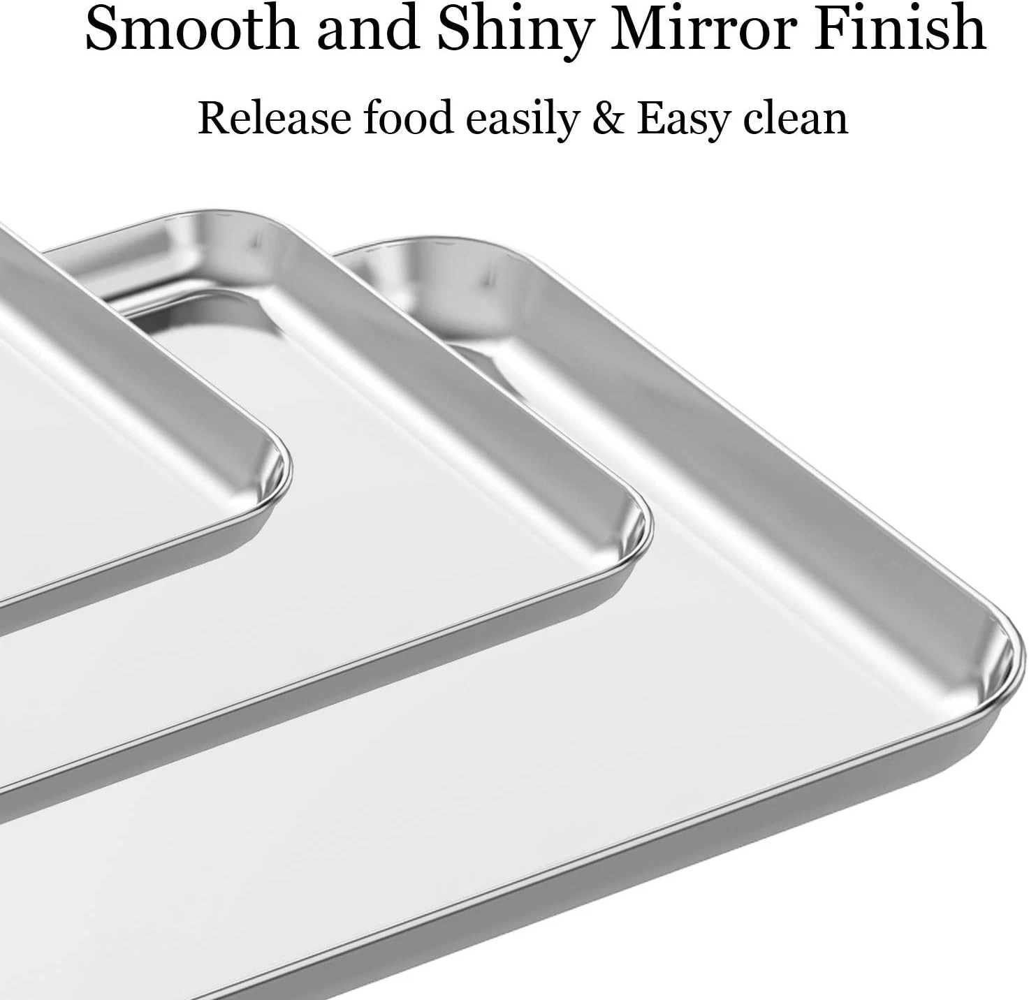 Baking Sheet Set of 3 Stainless Steel Cookie Sheet Baking Sheet Pan 9/12/16 Inch