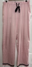 Victoria's Secret Pajama Pant Women’s Medium Signature Satin Striped Pink White
