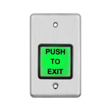 Stainless Steel Push to Exit Button Indoor Green Square Request to Exit Button
