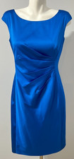 Ralph Lauren Women 6 Blue Cocktail Dress Satin Finish Starburst