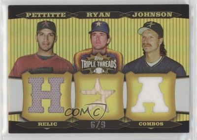 2006 Topps Triple Threads Relic Combos Gold 6/9 Nolan Ryan Andy Pettitte HOF 4f5