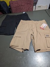 Levi Boys Size 18 Relaxed Shorts Set Of 2 Black NWOT  And Tan NWT 
