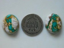 Natural Nevada Stone mountain ribbon turquoise  cabochon set