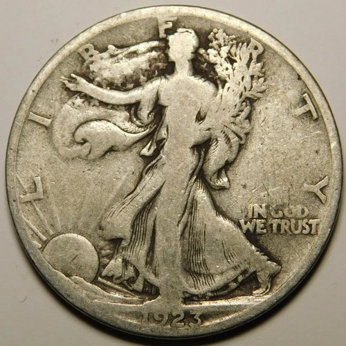 1923 S Walking Liberty Half Dollar 90% Silver VG - F   "As Pictured-Not Cleaned"