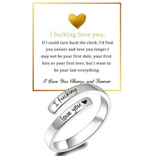 I F cking Love You Promise Ring Adjustable Ri...