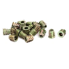 M6x13mm Hex Socket Interface With Threaded Insert Nuts 20pcs Wood Furniture