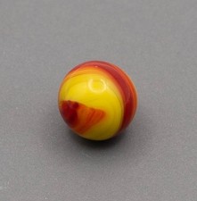 Akro Agate Red and Yellow Corkscrew Marble 11/16" Prize Name