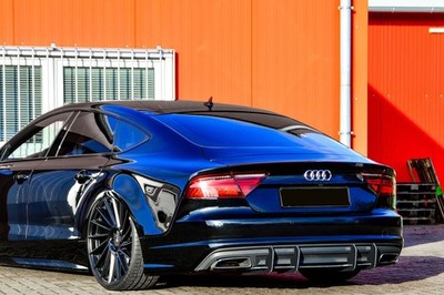 For Audi A7 C7 4G 14-18 Performance Rear Bumper diffuser addon with ribs / fins