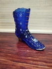 Don Fenton Victorian Hand Painted Blue Boot/Shoe, Artist D. Snyder
