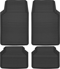 CAR PASS Rubber Floor Mats, All Weather Full Set 4-Piece, Waterproof Automotive