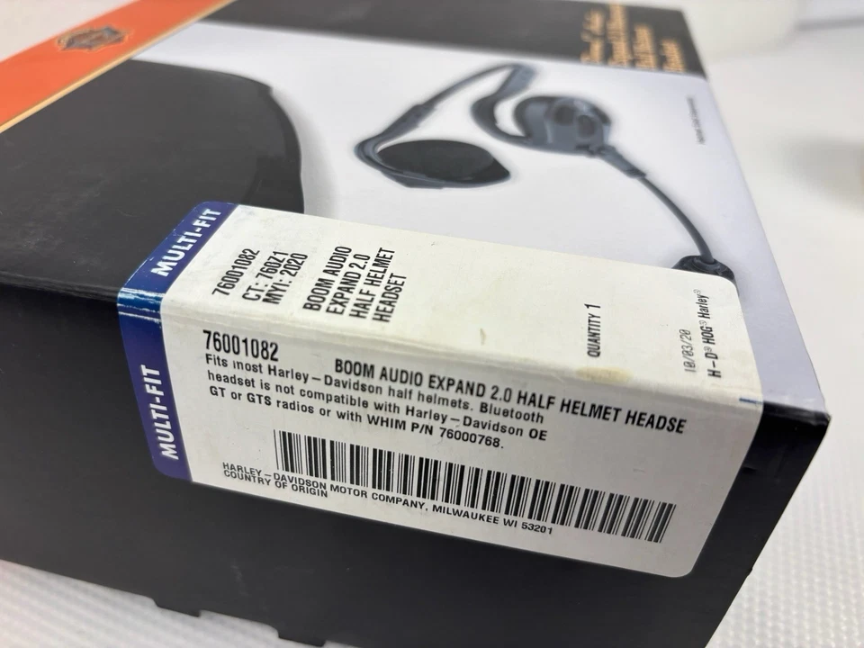 Комплект коммуникационной гарнитуры Harley Davidson Boom Audio Half Helmet черный 76001082 - Изображение 2 из 4