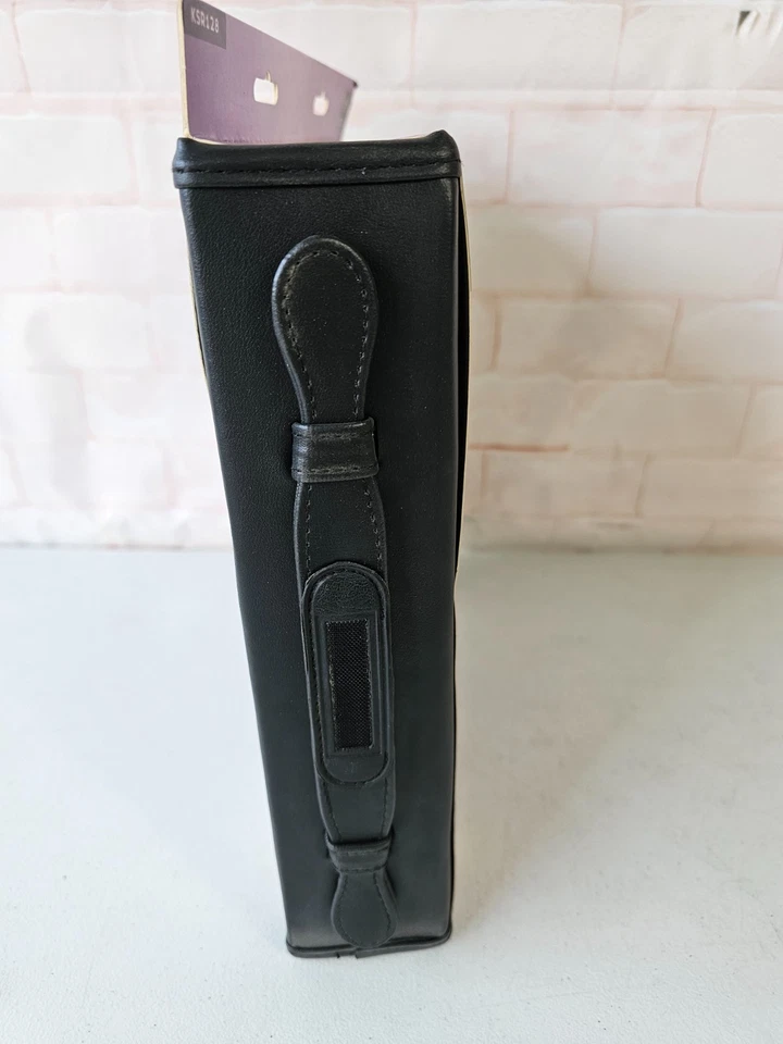 Case Logic 128 Disc DVD/CD Video Game Binder Zipper Black Leather Storage Case - Image 3 of 3