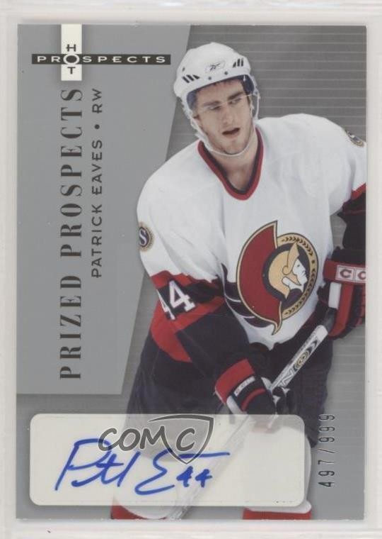 2005-06 Fleer Hot Prospects Prized 497/999 Patrick Eaves #207 Rookie Auto RC 0f6