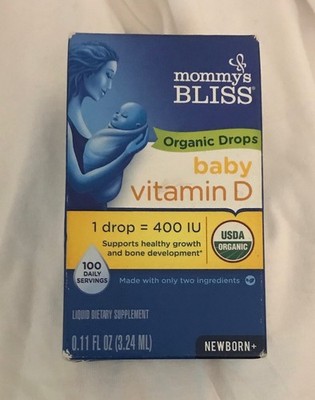 Mommy's Bliss Organic Baby Vitamin D Drops, .11 oz - 100 Servings - EXP 6/26