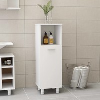 Schmaler Badezimmerschrank Hochschrank Weiß 30X30X95 Cm Holzwerkstoff
