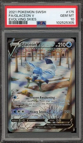 Pokemon Glaceon V Evolving Skies Full Alt Art #175 PSA 10 Gem Mint