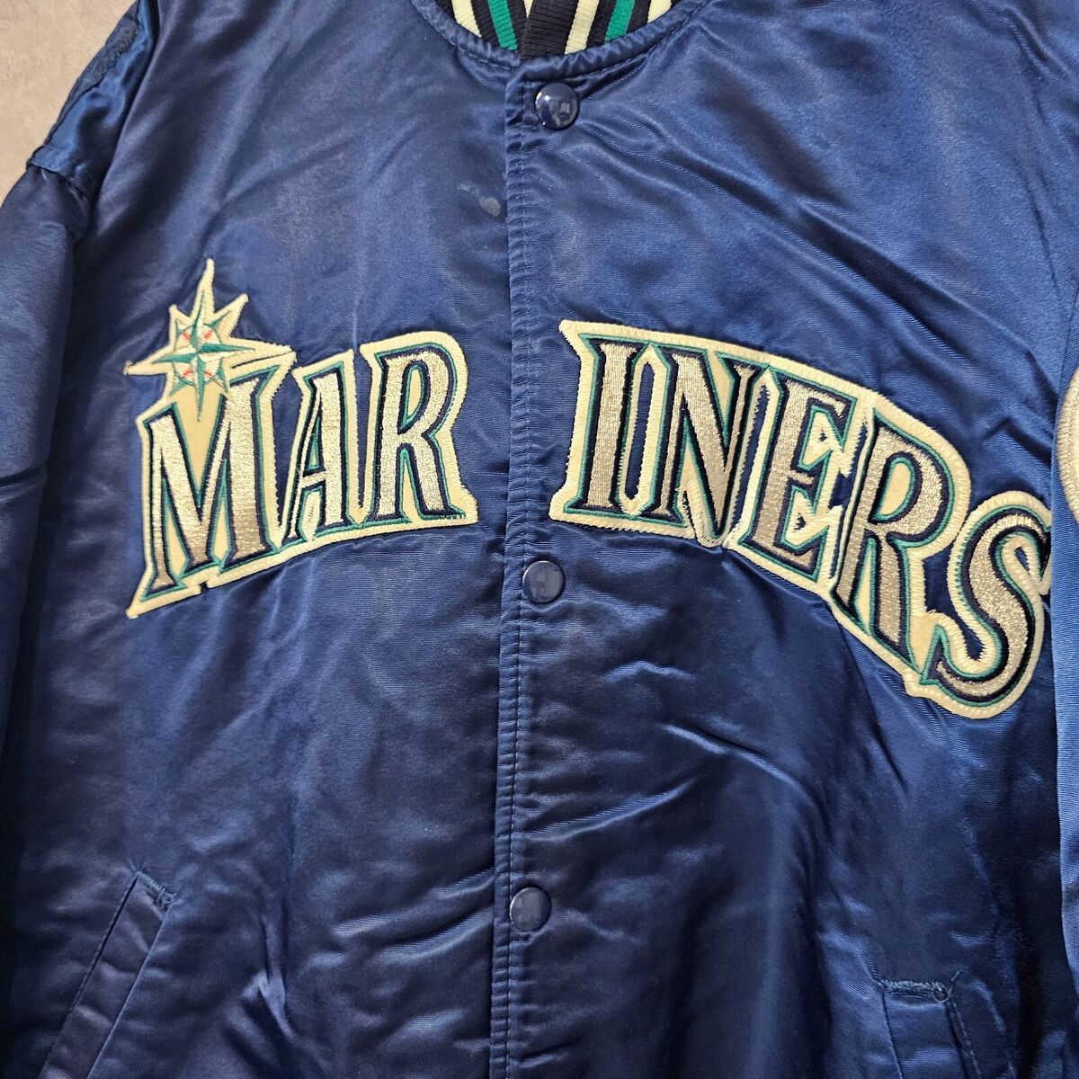 Rare Vintage 90's Starter Seattle Mariners Back Logo Satin Rare Vintage 90's Starter Seattle Mariners Back Logo Satin