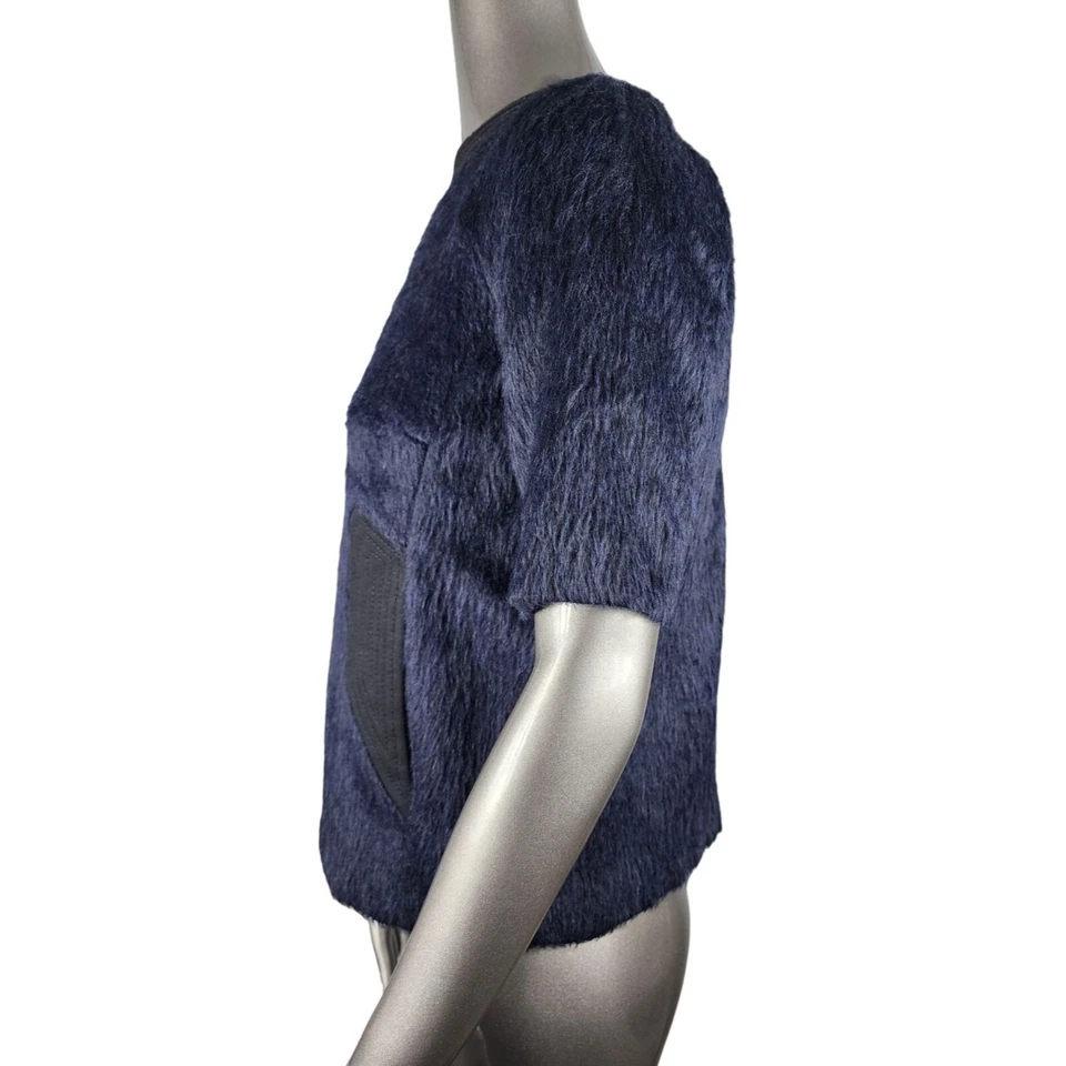 Suéter Top MARC JACOBS Piel Sintética Azul Alpaca Negro Acolchado Manga Corta 0 Foto 3 de 4