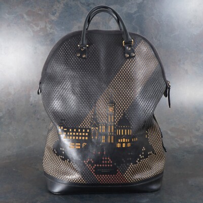 :Burberry Prorsum St Ives Perforated City Motif Leather Runway Tote