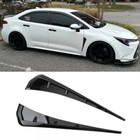 2Pcs Sport Glossy Black Soft Car Side Fender Airfoil Trim Accessories Universal