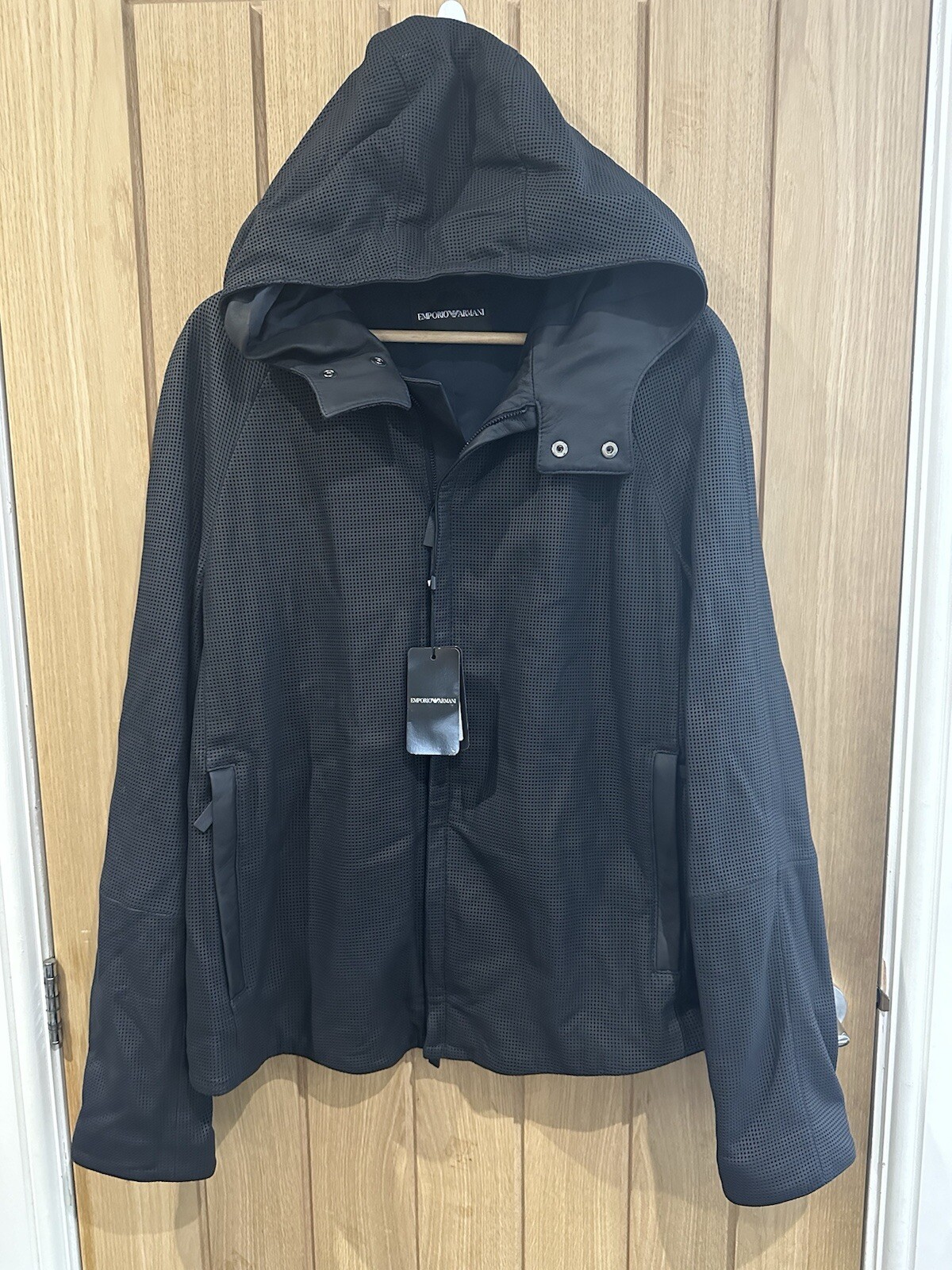 EMPORIO ARMANI Perforated Leather Jacket Size 56 GENUINE RRP £930 #R image 6