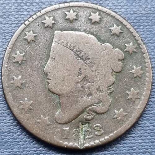 1823 Coronet Head Large Cent 1c Circulated #80106 - 第 1/2 張圖片