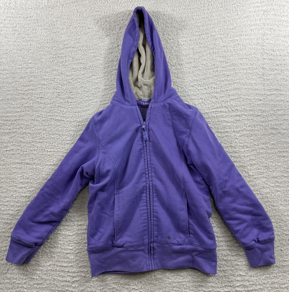 LL Bean Girls Large 14 16 Purple Lined For Extra Warmth Full Zip Hoodie eBay