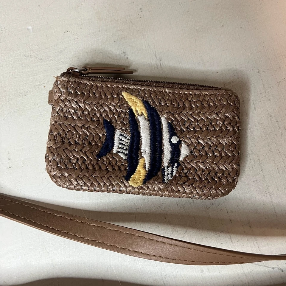 Vera Bradley Tropical Angel Pez Tejido Paja Bandolera Bolso de Mano y Monedero Conjunto Foto 3 de 4