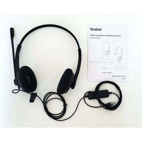 Yealink YEA-YHS34-LITE-DUAL Headset QD to RJ9 for T20 T30 T40 T50 Series Phones - Zdjęcie 3 z 9