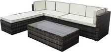 4/6 Seater Rattan Garden Furniture Corner Sofa Lounge Set In/Outdoor Extra Wide