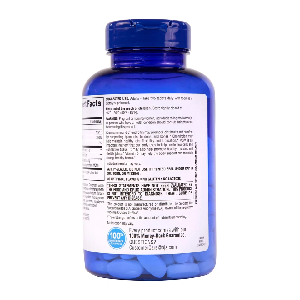 Berkley Jensen Salud Articular con Vitamina D3, 200 Comprimidos Foto 4 de 4