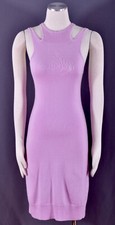 Minnie Rose Knit Ribbed High Neck Cut Out Strap Super Soft Sweater Dress Size S