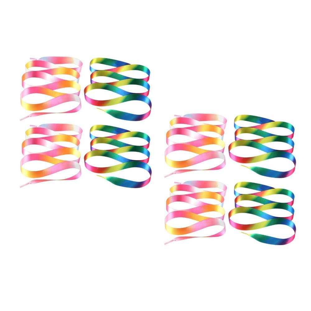 APL 4 paia di lacci per scarpe 120 cm poliestere decorativi colore arcobaleno cravatta per scarpe per