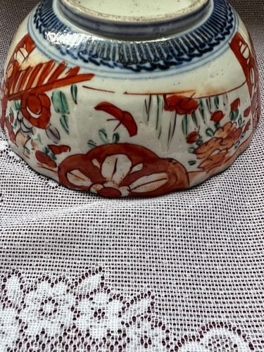 JAPANESE IMARI FLORAL PORCELAIN SCALLOPED BOWL SMALL 7.25" VERY GOOD CONDITION - Picture 13 of 14