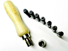 Hand Vise with 7 Collets Chuck Tube Holder Jewelry Setting Tool Collet 0-5mm