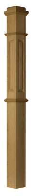 ARP-4375 Red Oak Actual Raised Panel Box Newel Post