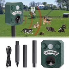 1/2 pcs Animal Repeller Ultrasonic Solar Power Outdoor Pest Cat Mice Deer Sensor