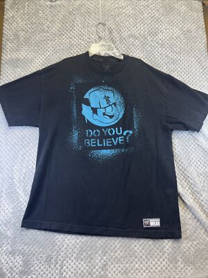 WWE Authentic Wear  Do You Believe? # Telllthetruth Black T-Shirt Size XL