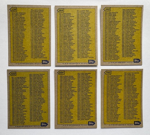1987 Topps Baseball Checklists 6-Card Complete Set (Unmarked!) - Picture 6 of 6