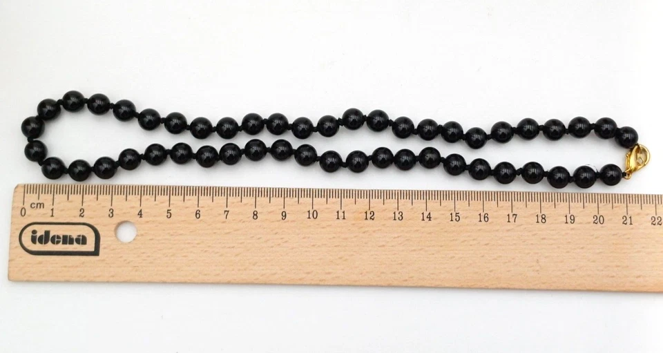 ONICE NERA , GIROCOLLO MINIMAL CON PERLE - Immagine 2 di 4