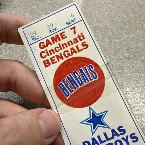 Vintage 1973 Dallas Cowboys Cincinnati Bengals Torn Taped Ticket Stub - Bild 3 von 8