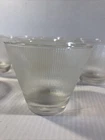 10 Federal Glass Norse Punch Bowl Glasses Cups Clear Ribbed 1950s - Vintage