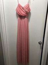 XSCAPE Womens  Spaghetti Strap V Neck Full-Length Formal Gown Dress