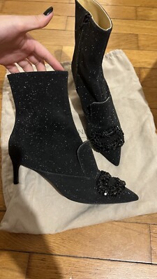 Giannico Stiefeletten Glitzer schwarz in Größe 38 - neu
