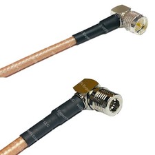 RG142 MINI UHF MALE ANGLE to QMA MALE ANGLE RF Cable FAST-SHIP LOT