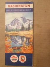 Chevron Highway Road Map of Washington 1952